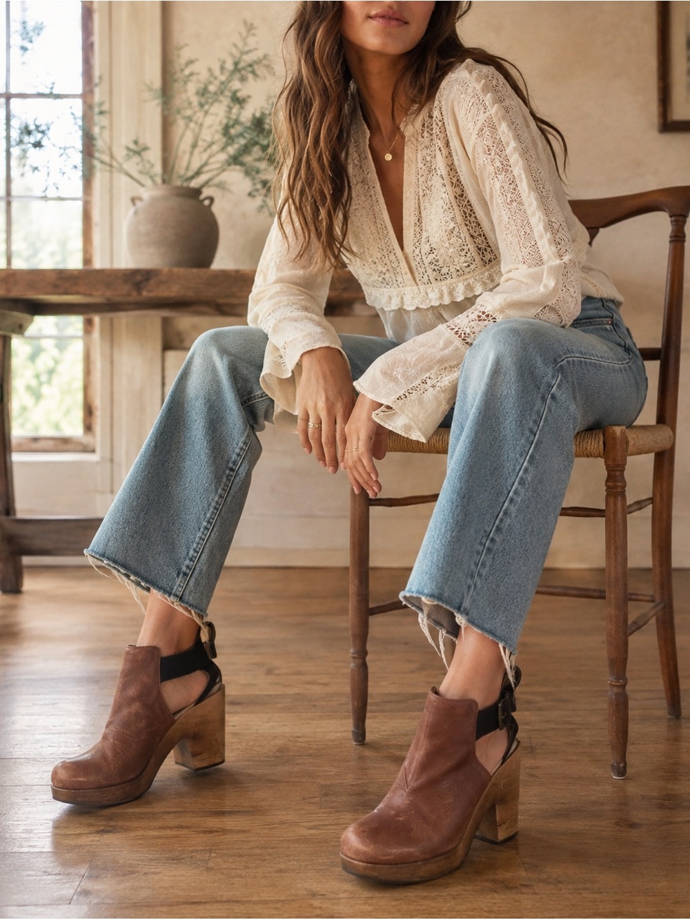 Free People Amber Orchard Leather Clog Boots Euro 41